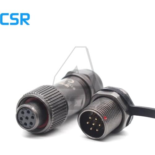 ST12 series 7 pin Waterproof Connector Male Socket Straight Angle Screw threaded plug coupling