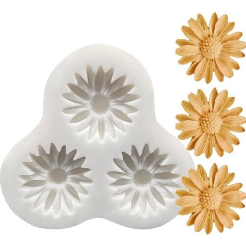 Three Even Small Chrysanthemum Silicone Mold Chocolate Mold Turn Sugar Cake Mold Flower Silicone Mold
