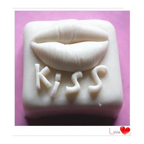 Silicone soap mold FM396 Lips square shape fondant cake chocolate clay mould wholesale mould tools