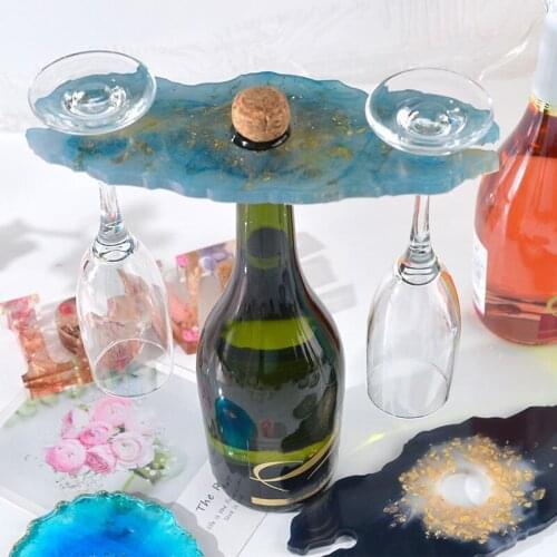 Silicone Wine Glass Holder Resin Casting Mold Translucent Crystal Bottle Shelf Storage Glass Tray Epoxy Resin Casting Mould
