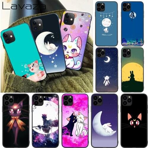 Lavaza Moon Bunny rabbit Silicone Soft Case for iPhone 12 Mini 11 Pro XS Max XR X 8 7 6 6S Plus 5 5S SE