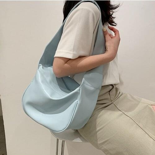 Candy Colors Handbag Women Big Capacity Designer Shoulder Bags Female Underarm Casual Totes Simple Daily Fashion Bags