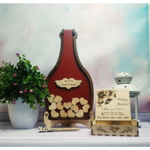 Wedding guest book alternative Champagne Bottle wedding Drop box Champagne Bottle Wine Bottle guestbook wood Rustic Wedding gift