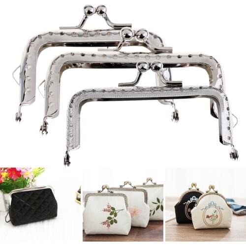 Embossing Metal Clutch Bag Purse Frame Kiss Clasp Lock for Purse Making 85mm