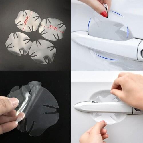 4pcs/lot Universal Invisible Transparent Car Door Handle Scratches Protective Protector Films Handle Protection Sticker
