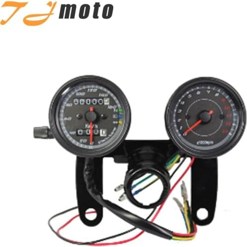 Universal Motorcycle Speedometer Odometer Tachometer Gauge With LED Light for Harley Dyna Softail Sportster 883 1200 Touring