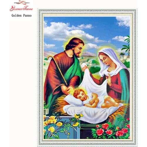 Golden Panno Needlework DIY DMC Cross stitch Sets For Embroidery kits Precise unprinted religion Patterns Counted Cross-stitch07