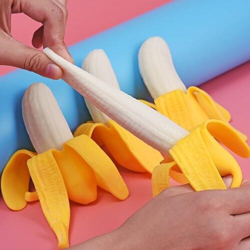 1Pcs Peeling Banana Slow Rising Jumbo Lanyard Slow Rising Funny No Stress Banana