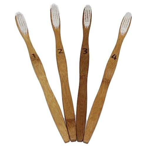 4pcs/set Household Family Use Bathroom Accessories Tool Adult Oral Care Health Teeth Clean Travel Eco Friendly Bamboo Toothbrush