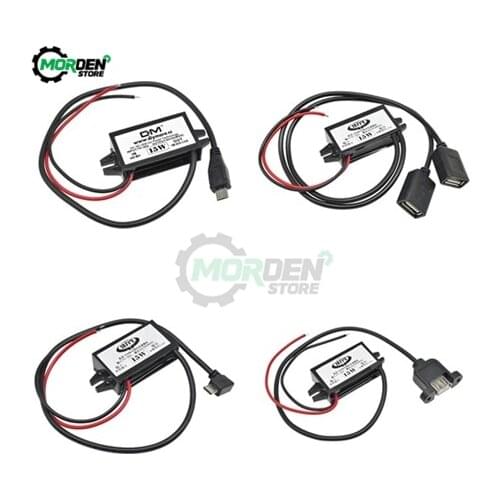 DC-DC 12V to 5V Car Power Converter 3A 15W Micro Mini USB Step Down Voltage Power Supply Output Adapter Low Heat Auto Protection