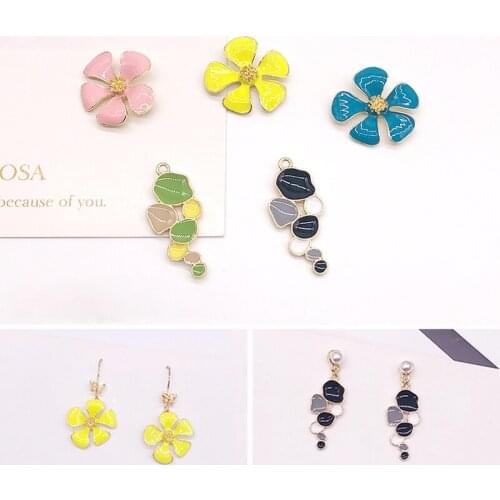 Hyuna style color-preserving sweet flower earring accessories diy girl earrings head jewelry material flower pendant