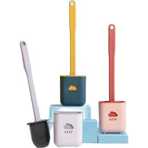 1PC Toilet Brush Silicone Toilet Brush Wc Gap Brush with Holder for Bathroom Tile Wall Floor Cleaning Tool Home kitchen Supplies