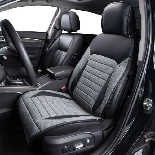 FlyingBanner Leather Flax Car Seat Covers Universal auto seat cushion Breathable Seat Protector Interior Luxury