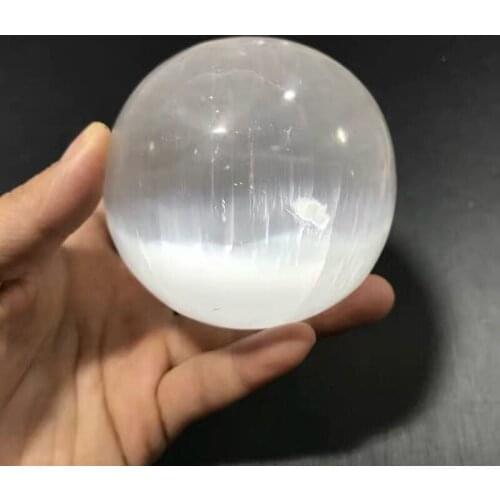 Crystal Ball Natural Selenite Quartz Sphere Home Decoration Stone