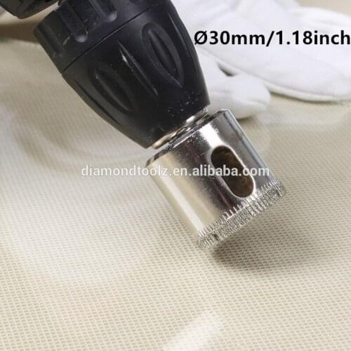 Talentool 30mm(1.18") Electroplated Diamond Core Bit Glass Hole Saw for Drilling Holes on Glass Ceramic Tile