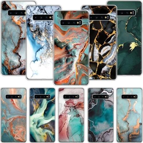 Fashion Geometric Marble Phone Case For Samsung Galaxy S10 S20 S21 S9 S8 S7 Note 10 20 9 8 FE J4 J6 Ultra Plus Lite Pro + Edge C