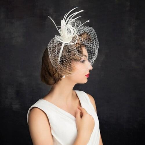 Fashion Women High Quality Hair Hoop Top Hat Accessories Feather Female Formal Headwear Chapeau Femme Gorros Mujer