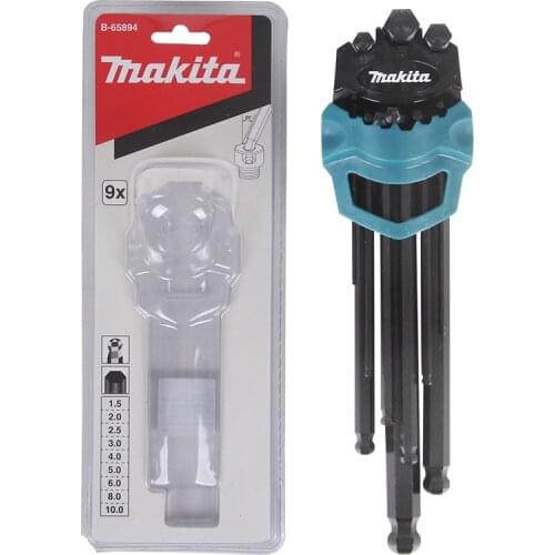 Makita B-65894 9 Piece of Hex Key Allen Keys Wrenches 1.5-10 MM Set