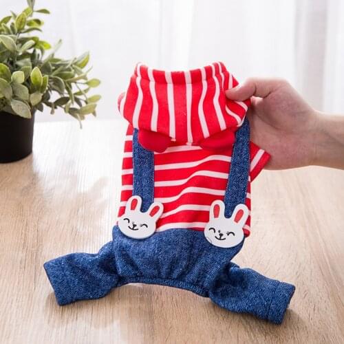 New Pet Clothes Dog Striped Clothes Teddy Small Dog Four Legged Clothes Autumn Clothes Spring And Autumn Clothes