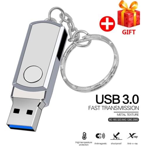 New Metal USB 3.0 USB Flash Drive Rotation Pen Drive 16GB 32GB 64GB 128GB 256GB Pendrive USB 3.0 Flash Drive Memory USB Stick