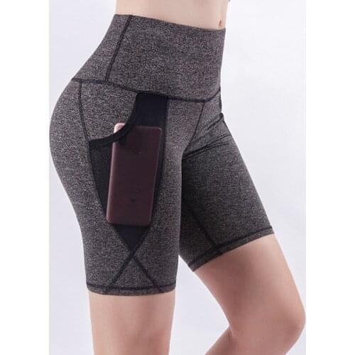 Slim Fit High Waist Yoga Shorts Hip Push Up Women Gym Plain Soft Nylon Fitness Running Shorts Tummy Control Workout Gym Shorts