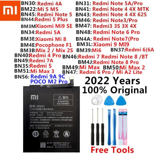 Xiao Mi Original Phone Battery For Xiaomi Redmi Note 3 3S 3X 4 4X 4A 5 Plus 5 6 5A 6A Pro Mi5 Mi 4C 5X Mi6 Replacement Batteries
