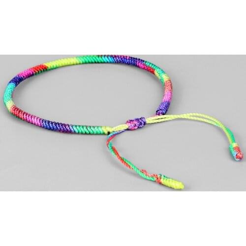 Handmade Knots Thread Rope Bracelet Colorful Woven Rope String Bracelet Boho Yoga Lucky Bracelet for Women 2020 new Jewelry gift