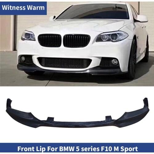 Fits for 2011-2016 BMW F10 5 Series 520 525 535 with M sport bumper Unpainted FRP Carbon Fiber Front Bumper Lip spoiler splitter