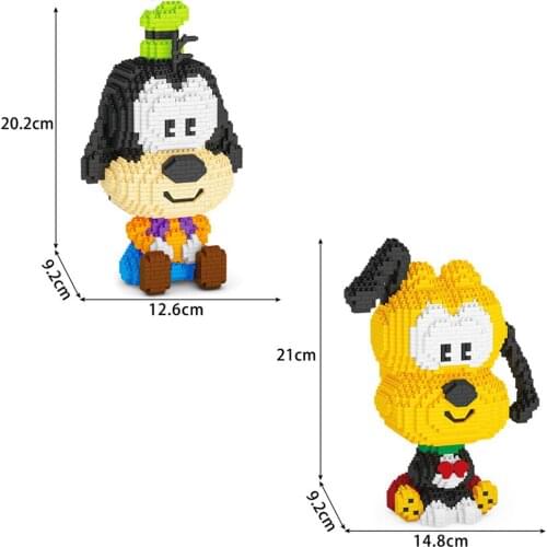 Hot classic creators cartoon lovely Goofy Pluto dog Disneyland figures model bricks mini micro diamond Building blocks toys gift