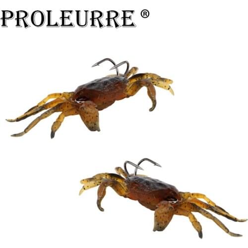 Proleurre 1pcs Crazy Crab Flapper Fishing Lures 80mm 34.5g Fishing Lure Soft Silicone Baits Shrimp Bass Peche Fishing Tackle