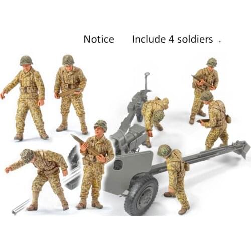 Assembly Unpainted Scale 1/35 ancient Army Gun Crew (II) 1944 France figure Historical Resin Model Miniature Kit
