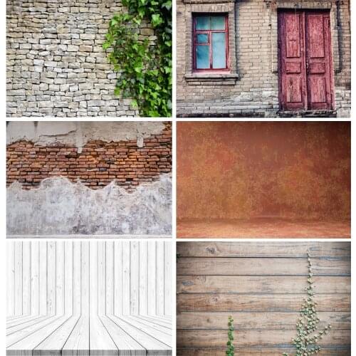 SHUOZHIKE Vinyl Vintage Brick Wall Wooden Children Baby Portrait Photography Backdrops For Photo Studio Background 20930LTZ-01