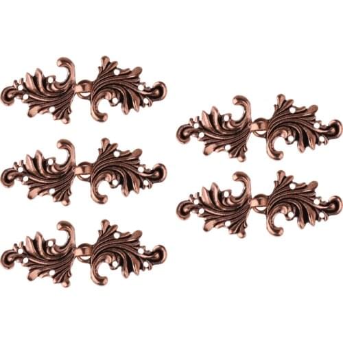 5 Pairs Vintage Metal Cardigan Clips Sew On Cheongsam Buttons Retro Chinese Han Suit Buckles DIY Clothing Fasteners Sewing Craft
