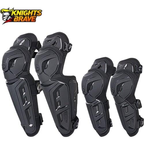 New 4pc/s Motorcycle Knee & Elbow Protective Pads Motocross Skating Knee Protectors Riding Protective Gears Pads Protectio Black