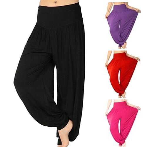 Womens Fashion Dance Stretchy Loose Harem Pants Knickerbockers