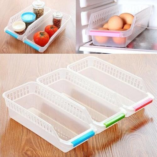 1pc Fridge Container Random Color Plastic Storage Drawer Pantry Food Box Kitchen Rack Organizer 3