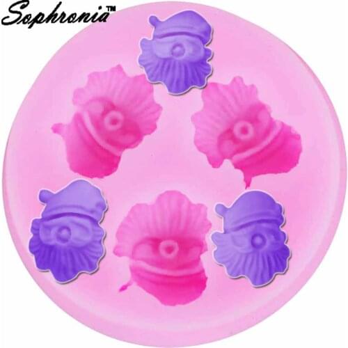 10PCS/SET Mini Santa Claus Silicone Cake Mold Candle Cupcake Fondant Cake Decorating Tools Gumpaste Chocolate Candy Mould M723