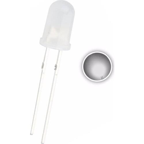 1000pcs 5mm White DIP LED Diffused Round Head 2V 20mA F5 WHITE Light Beads Lamp Wide Angle
