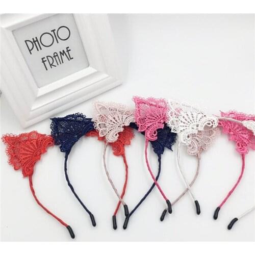 200pcs Party Costume Props Fashion Women Lace Cat Ears Headband Wedding Photography Hair Hoop ZA6825