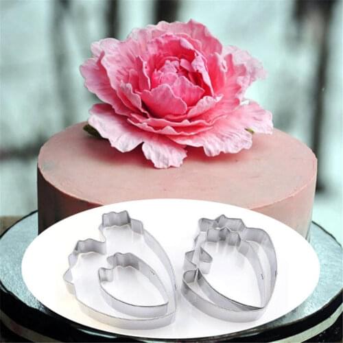 4Pcs/set Peony Flower Cookie Cutter Set 3D Sugarcraft Fondant Cake Pastry Biscuit Baking Mold DIY Cake Decorating Tools New