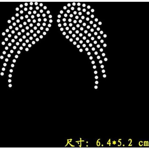 4pc/lot Small Angle Wings iron on transfer patches hot fix rhinestone transfer motifs fixing rhinestones for bag shoes