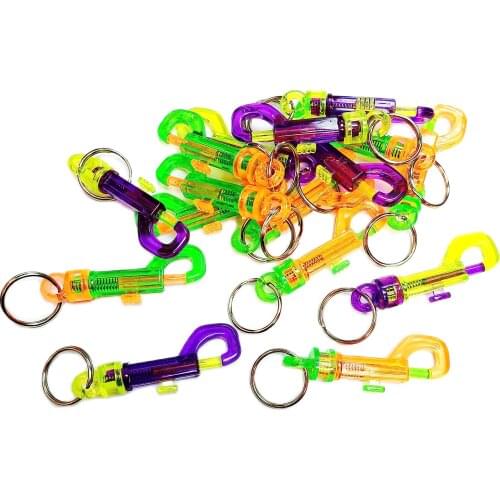 50 Pcs 72mm Transparent SWIVEL CLIP Snap Hook TRIGGER Keychain Pinata Bag Filler Loot Birthday Party Favor Gift Novelty Prize