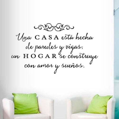 Spanish Quote Una Casa Wall Decals Removable Wall Art Home Decor For Living Room House Decoration Vinyl Wall Stickers Poster