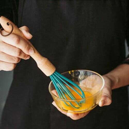 Wooden Egg Beater Drinks Milk Frother Foamer Whisk Mixer Stirrer Egg Beater Handle Cooking Kitchen Cooking Tools