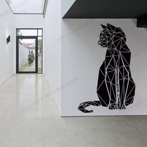 Nursery Kids Room Wall Decal Geometry Design Cat Wall Decor Sticker Art Bedroom Decor Poste Wall Decorative Stickers rb-64