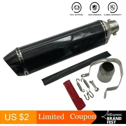 470mm Carbon Fiber Motorcycle Exhaust Pipe Muffler DB Killer 51MM Escape Moto Pot Echappement Pipe For MT07 R1 ZX6R Kawasaki