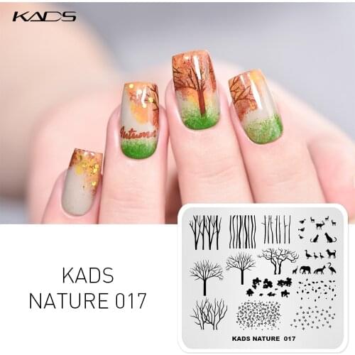 KADS NATURE 017 Stamping Plate nail art Animals Elephant Forest design nail art templates Image DIY Manicure stamp plates