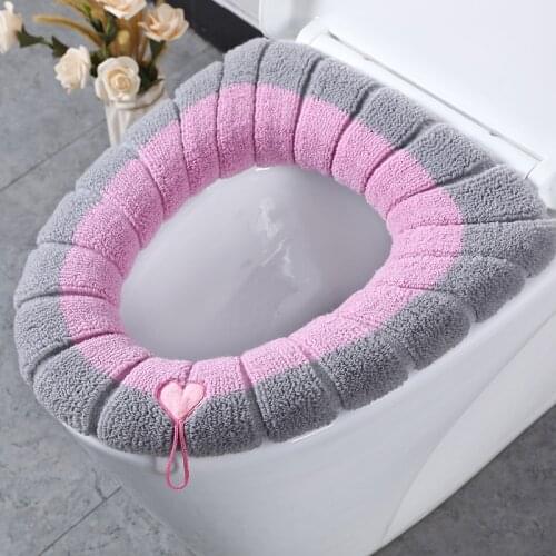 Thickened Toilet Seat Cushion In Winter With Handles Soft And Washable Universal Nordic Style Toilet Cushion Cover
