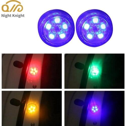Night knight 2Pairs LED Car Opening Door Safety Warning Anti-collision Lights Magnetic Sensor Strobe Flashing Alarm Parking Lamp