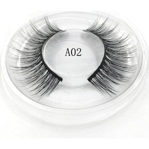 New A02 purple Round box 3d Mink Lashes Soft Cross Messy Makeup False Eyelashes Fashion Banquet Natural Long Mink Fake Eyelashes